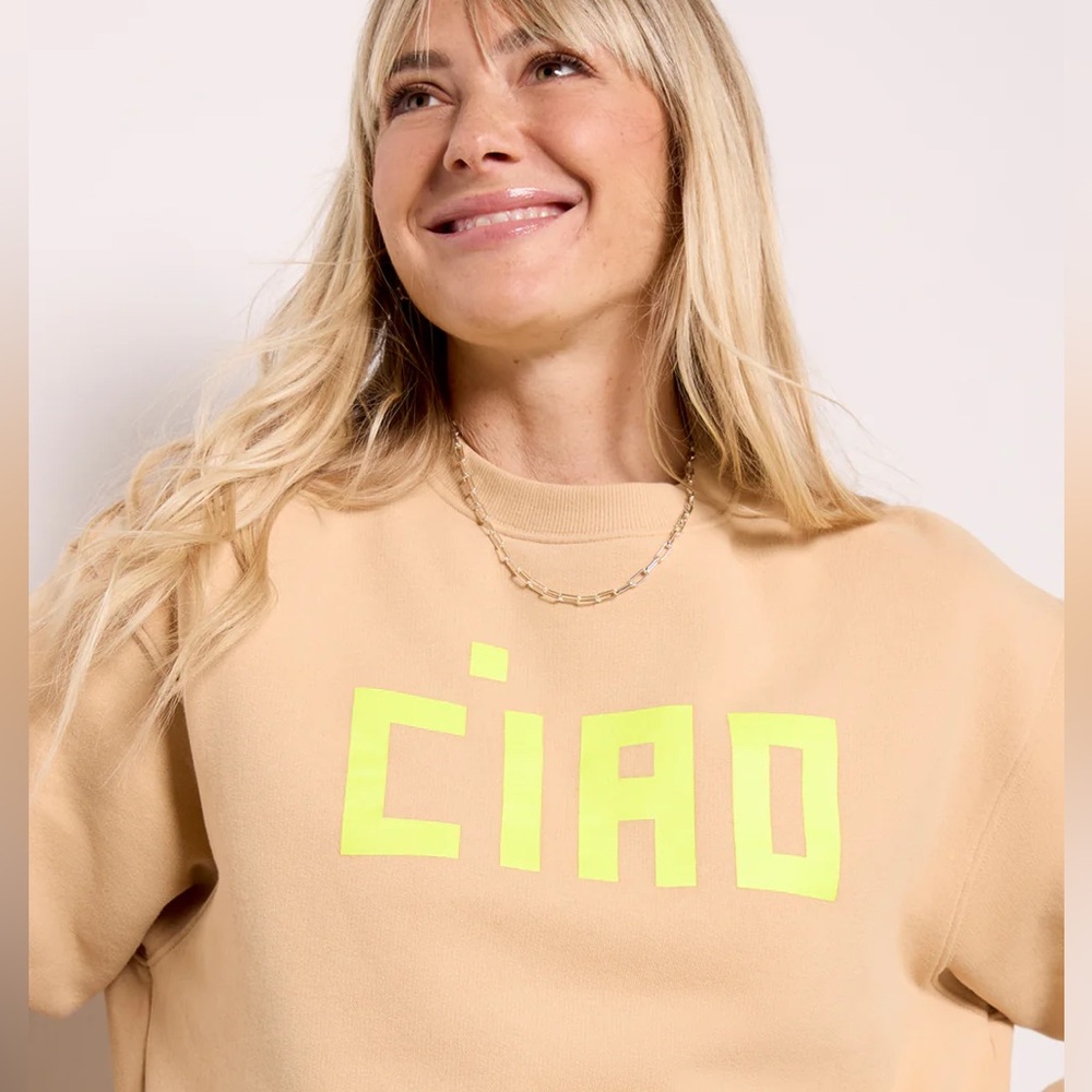 Clare V. NWT Sweatshirt 'CIAO' Print - Picture 3 of 5